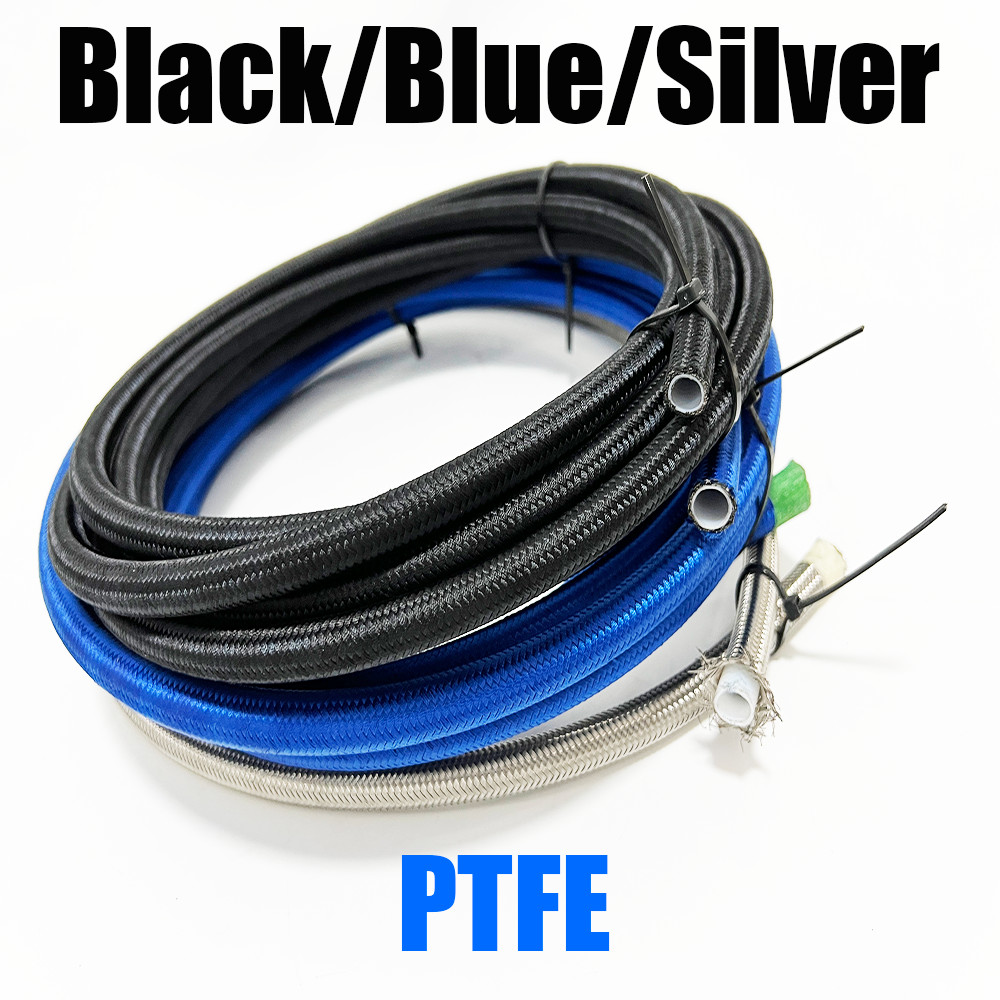 AN4 AN6 AN8 AN10 AN12 AN16 AN20 Universal Fuel Hose Nylon Stainless Steel Braided Inner TPFE Rubber