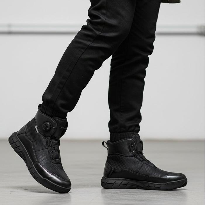 Sepatu PDL Lantas Tali Putar Bahan Kulit Model Terbaru Caanggo Military