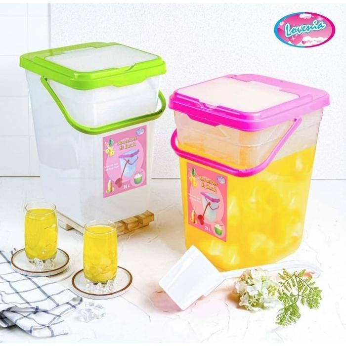 Toples Es Buah 15 Lt Bonus Gayung Bajigur / Tempat Es Buah Prasmanan Dengan Gagang Mudah Dibawa