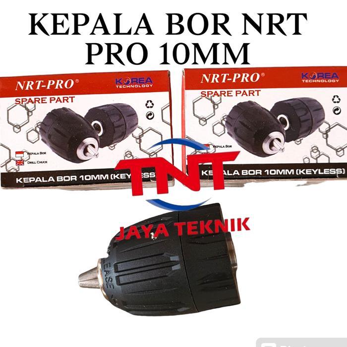 NRT-PRO KEPALA BOR 10MM 3/8" KEYLESS DRILL CHUCK CORDLESS TANPA KUNCI
