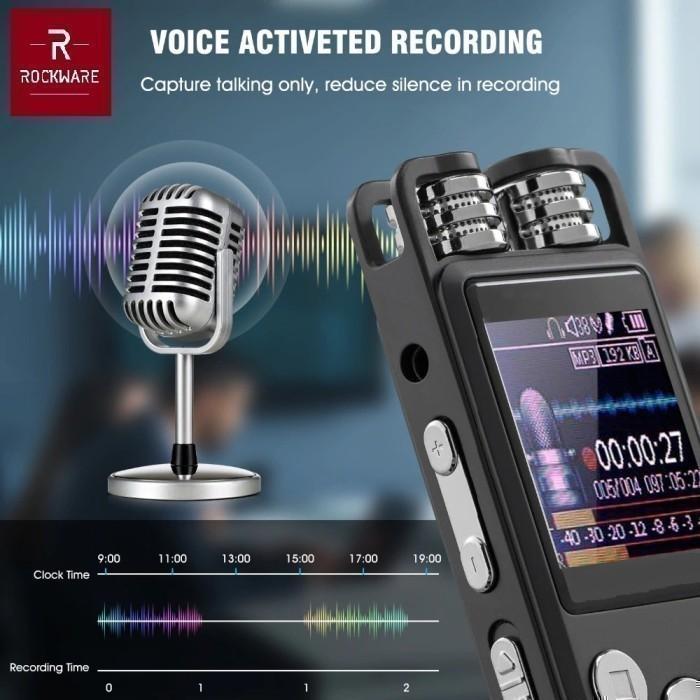 Rockware Rw-Avr01 - Professional Audio Voice Recorder 8Gb - Dual Mic Diskon Sale
