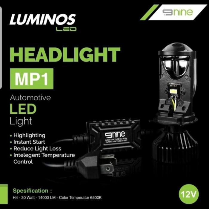 H4 Lampu Mp1 Luminos 9 Nine Proyektor High Low Putih Terang Super