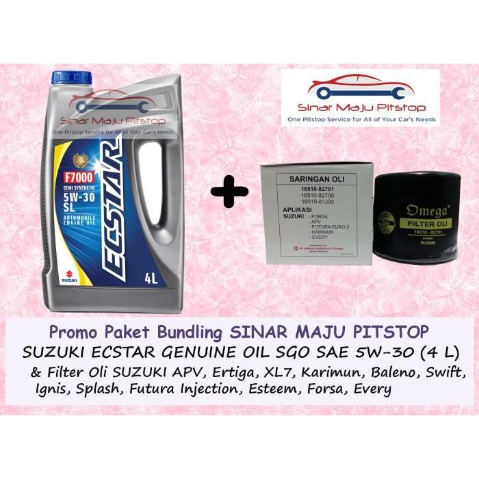 Paket Oli SGO ECSTAR 5W-30 & Filter Mobil SUZUKI XL7 & IGNIS & SPLASH