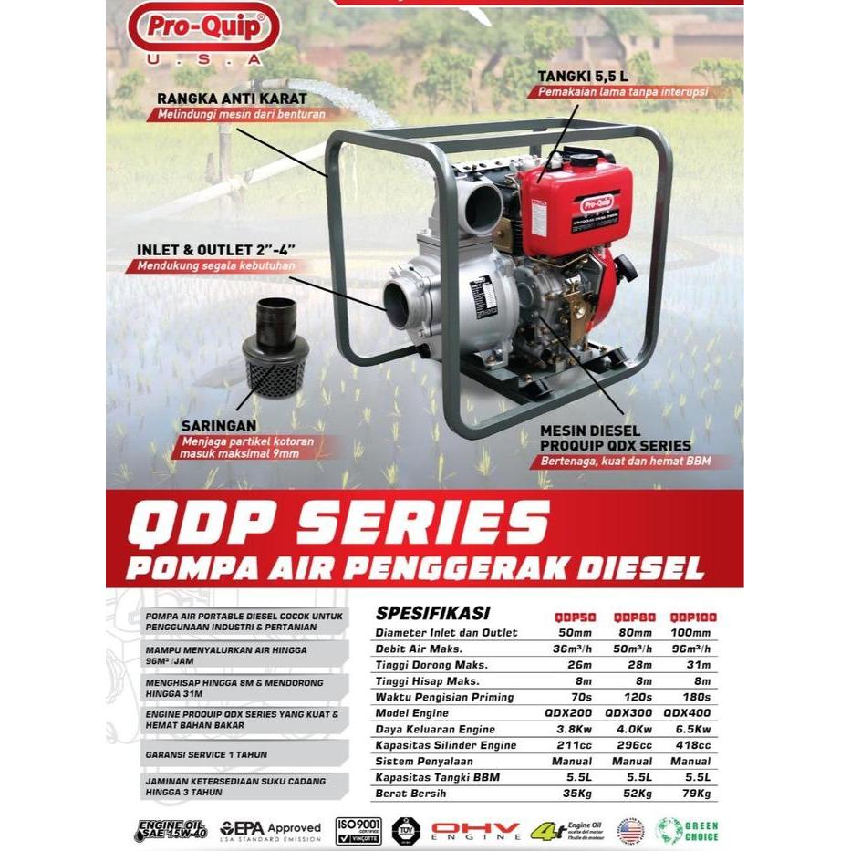 Mesin Alkon Pompa Air Diesel Solar Proquip - QDP 50