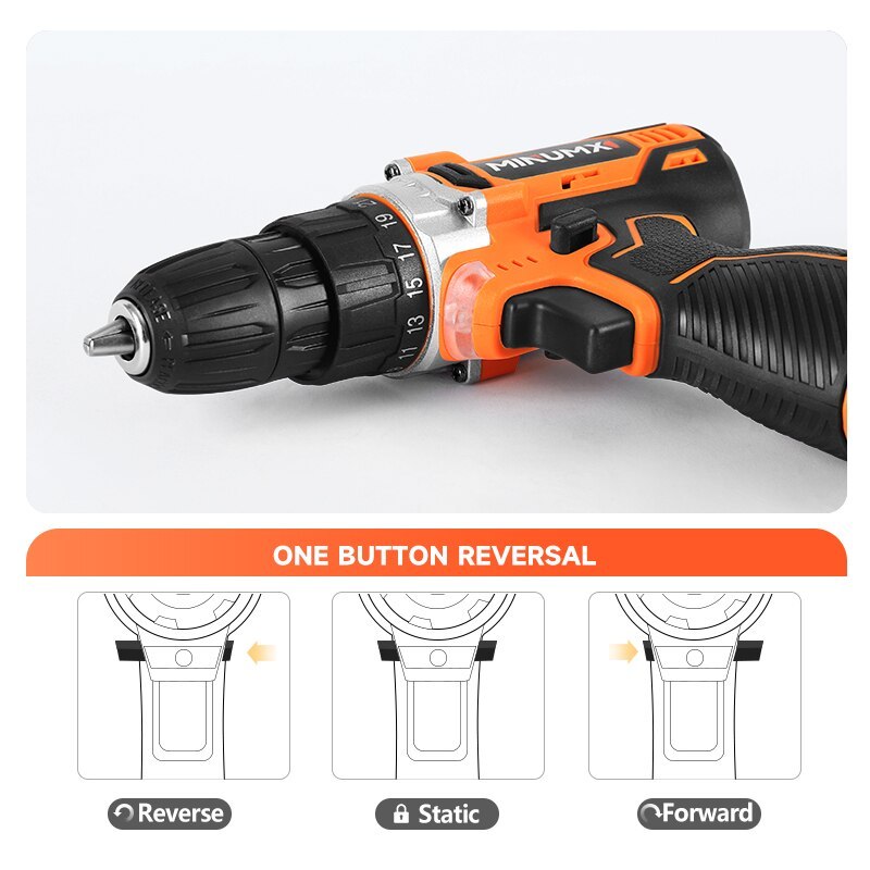 . Minumx 12V Electric Screwdriver 25 Plus 1 Settings Cordless Drill Two -