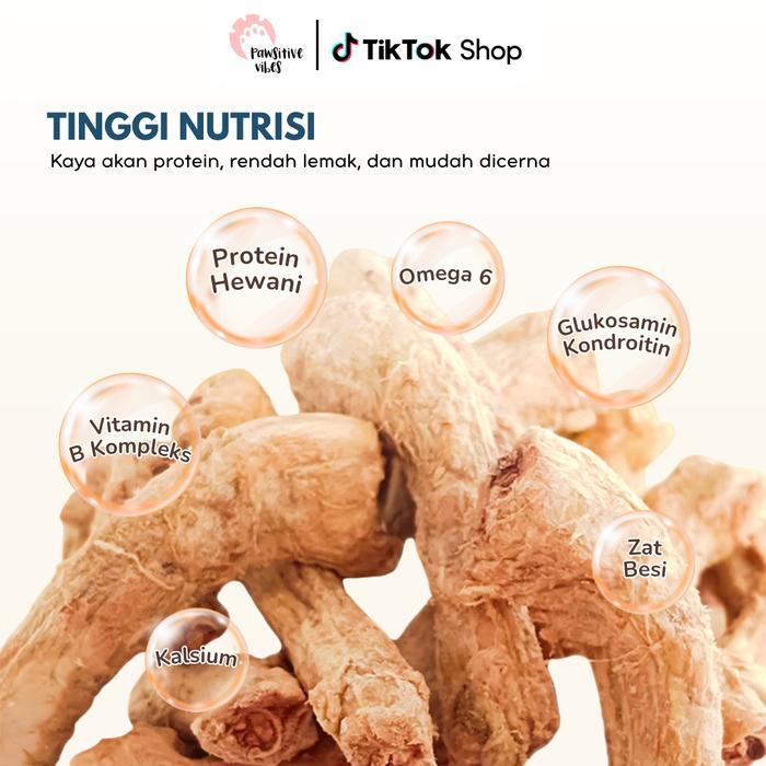 Pawsitive Vibes Nature Feast Snack Leher Ayam Asli Natural Freeze Dried untuk Anjing & Kucing Tanpa