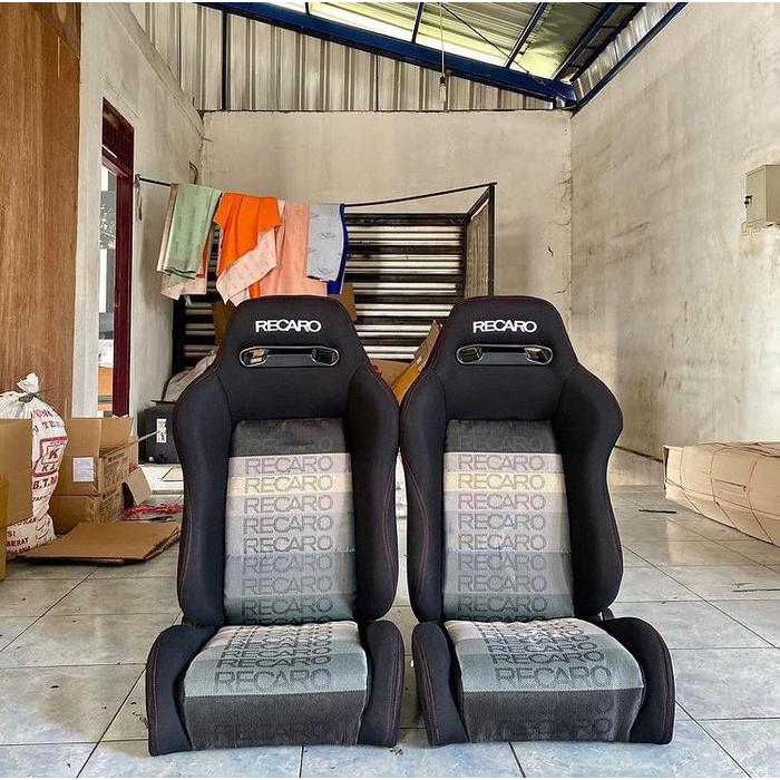 Jok mobil recaro sr3 hitam gradasi abu/jok mobil racing/jok mobil