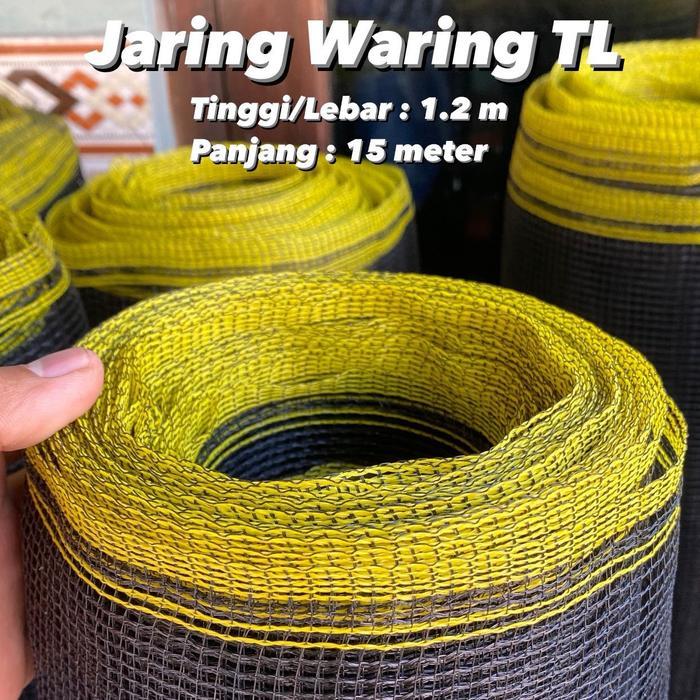 Jaring Pagar Ayam 15 Meter X Tinggi 1.2 Meter - Jaring Waring - Waring Hitam - Waring Tl / Pagar