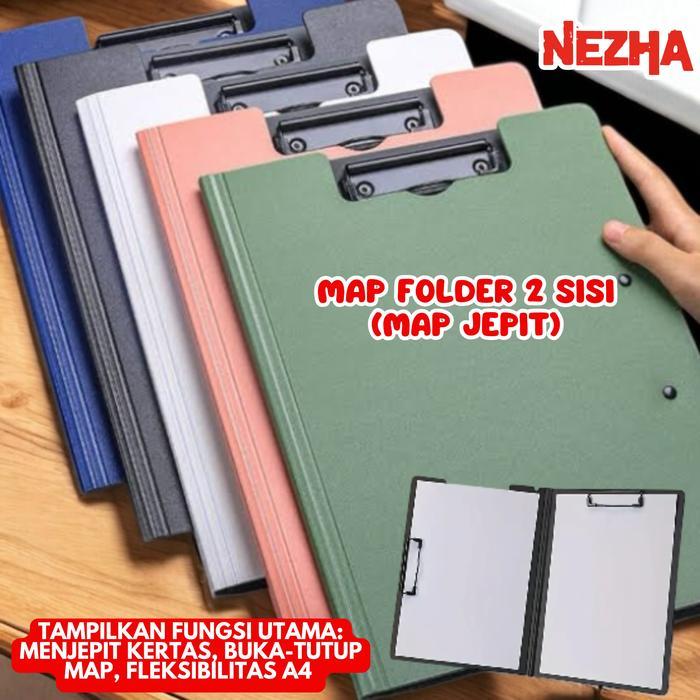 MAP JEPIT FOLDER CLIPBOARD GANDA 2 SISI DOKUMEN A4 MULTIFUNGSI SERBAGUNA UNTUK TEMPAT PENYIMPANAN
