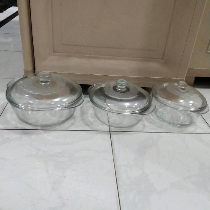 Mangkok Sayur Tutup Kaca / Panci Kaca