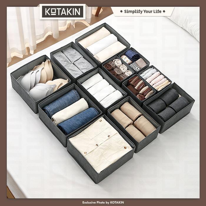 KOTAKIN Storage Box Organizer Kotak Penyimpanan Pakaian Underwear Peralatan Mainan Bayi Serbaguna