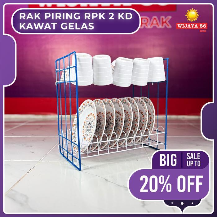 RAK PIRING RPK 2 KD KAWAT GELAS RAK PIRING SUSUN 2 BONGKAR PASANG RAK PIRING 2 SUSUN RAK GELAS RAK
