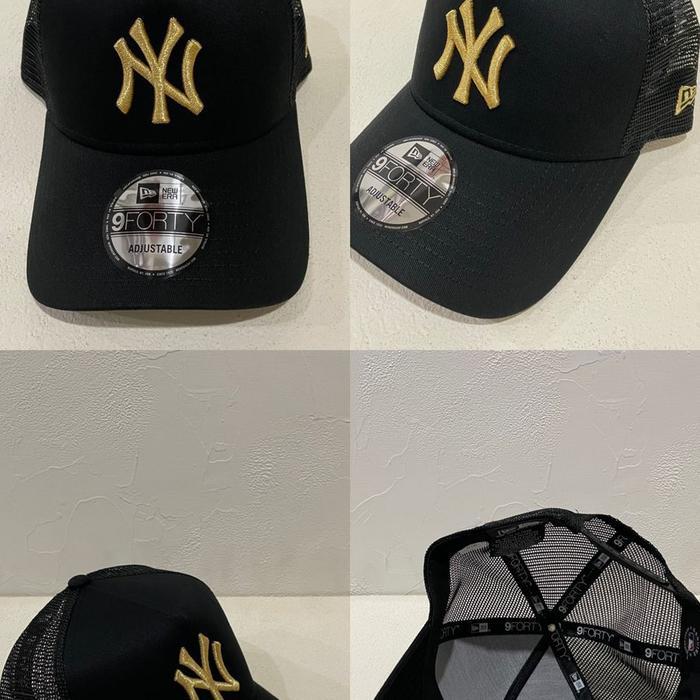 New era trucker cap embro gold hat topi