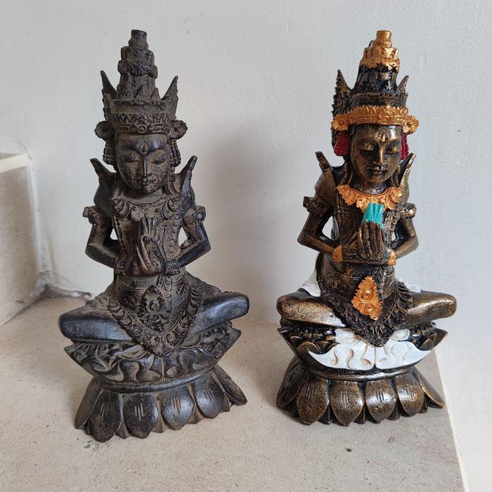 patung dewa wisnu resin motif batu alam