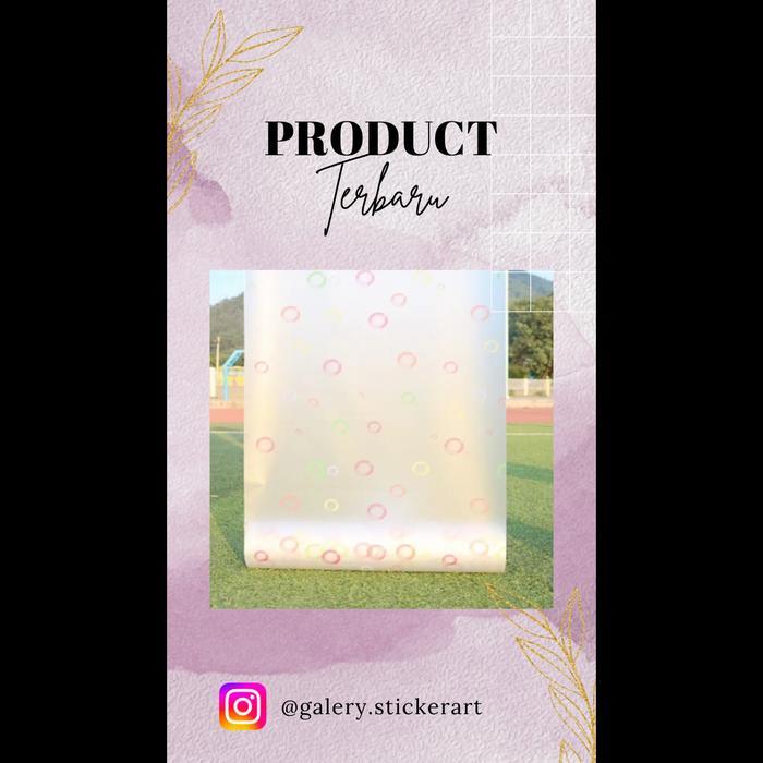 Stiker Kaca Motif Bulat Warna Warni