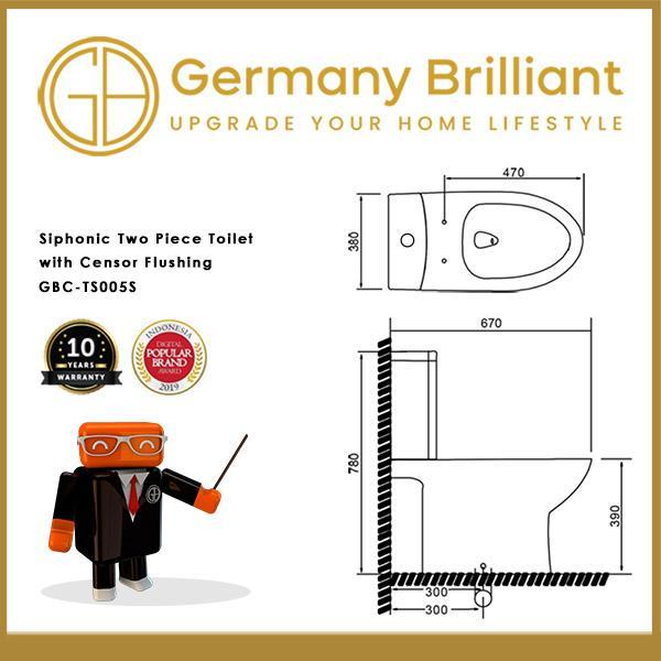 GERMANY BRILLIANT CLOSET / KLOSET DUDUK FLUSH SENSOR GBC-TS005S