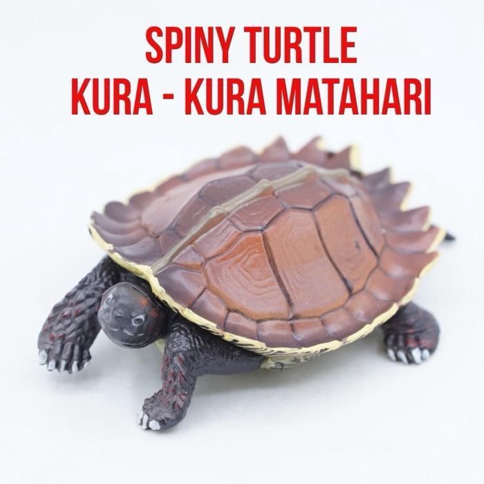 Spiny Turtle Kura Kura Matahari Duri Heosemys spinosa Mainan Figure Binatang Miniature Hewan Animal