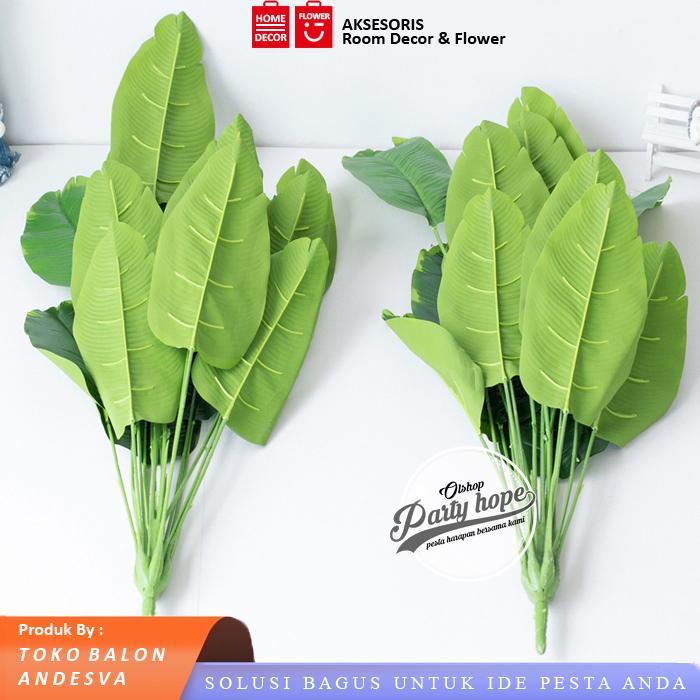 Daun Pisang Artificial / Daun Pisang Plastik / Dekorasi Tanaman Hias
