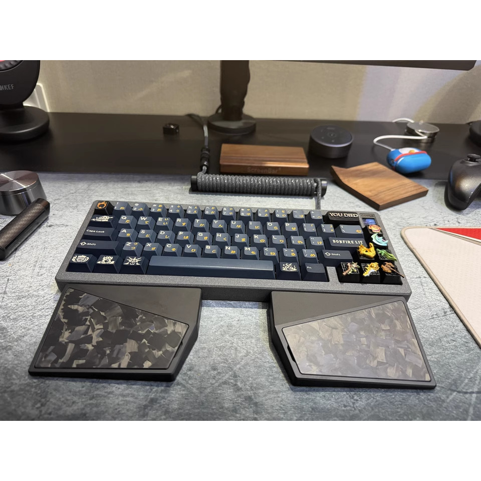 Metal Split Palm Rest Custom Aluminium Mouse Rest Keyboard Carbon Fibre Wrist Rest Accessory Anti