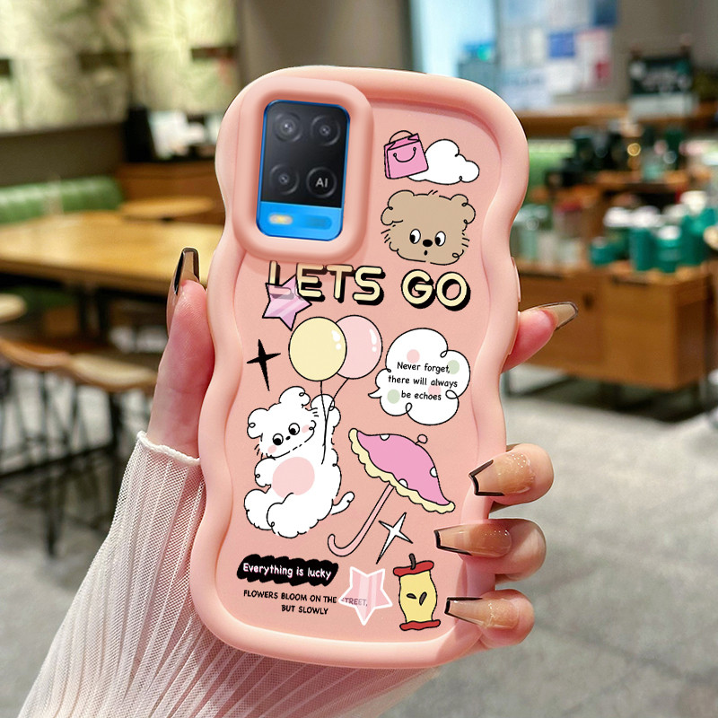 Casing Hp Untuk OPPO A54 Case Boneka Balon Cesing Kasing Macaron warna Kesing Ceillin Silikon Softca