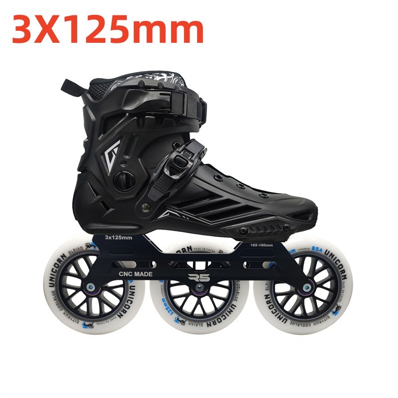 125mm LED Flash Inline Speed Skates Shoes for Male Female Adults 3X125mm Street Road Downhill Fast