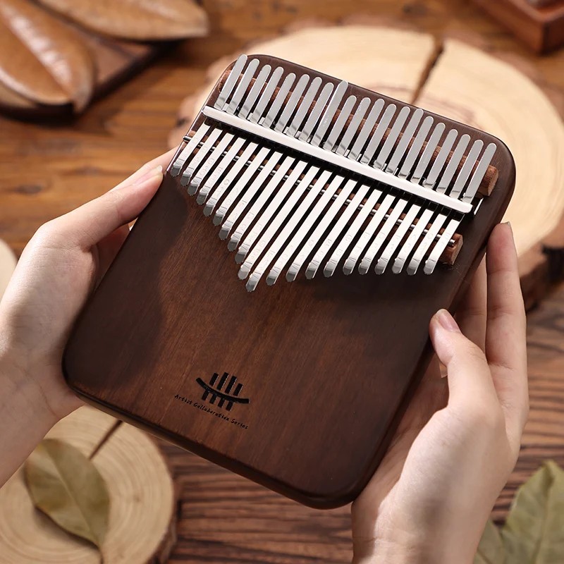 Hluru Professional 21 Key Walnut Borad Kalimba Thumb Piano Finger Piano for Beginner Solid Wood