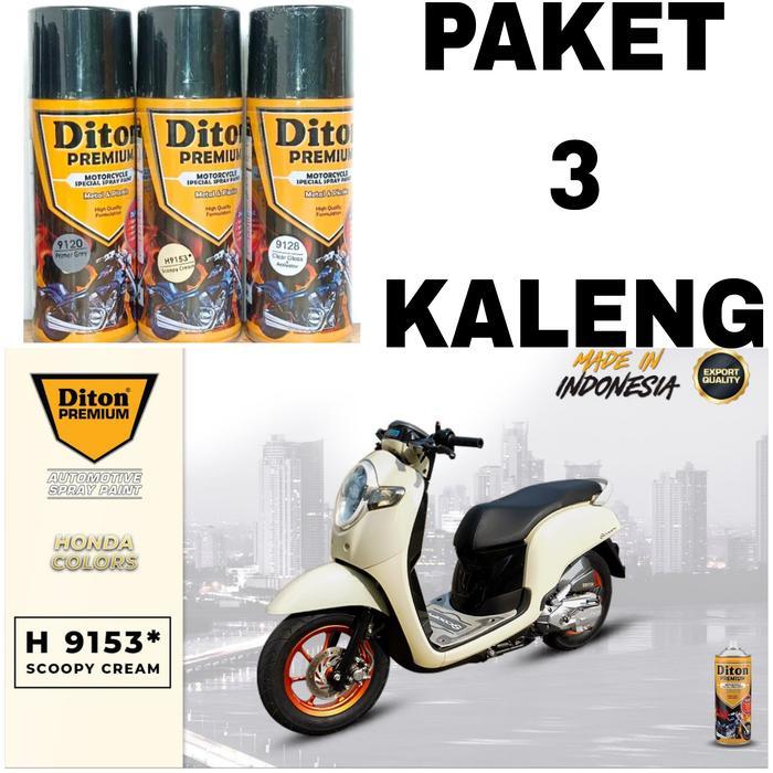 PAKET 3 KALENG pilok cat semprot diton premium H9153 scoopy cream 9153 scoopy cream