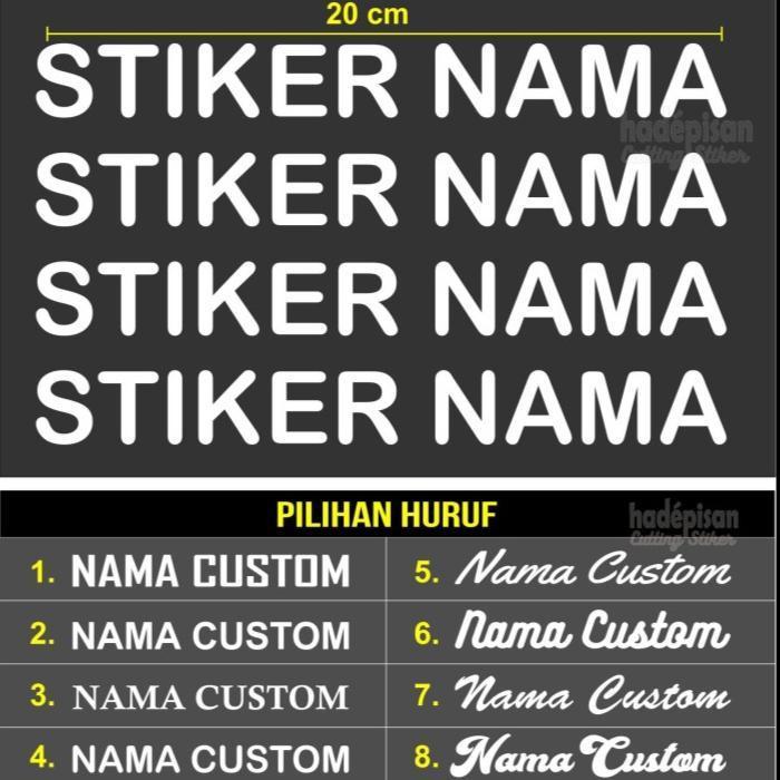 Stiker Cutting Sticker Nama Helm Motor Custom Tbk