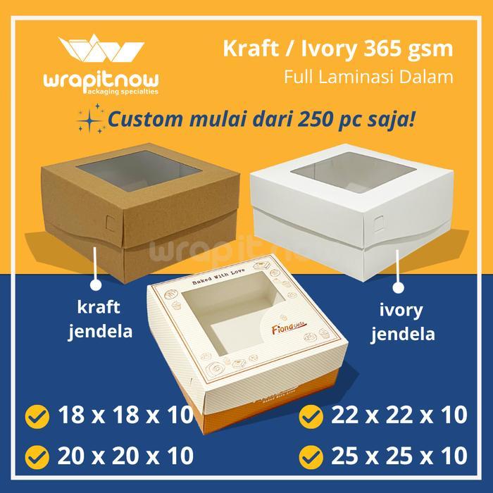 BIGSALE (20 PCS) DUS KRAFT 20X20X10 20X20X15 LAMINASI NASI BERKAT DUS CHIFFON DUS PUDDING DUS ROTI