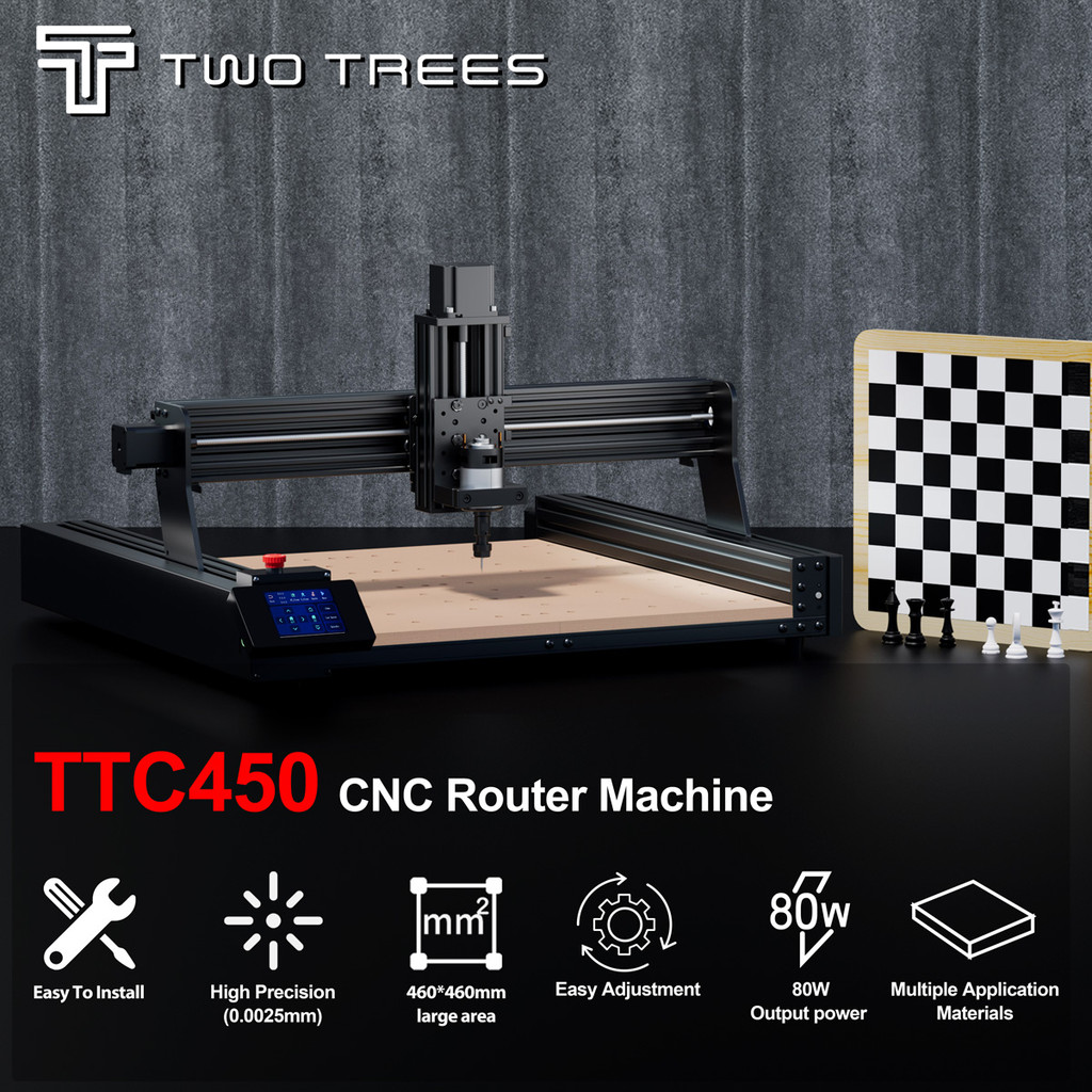 . Twotrees Ttc450 Cnc Laser Engraver Wood Cnc Router Milling Cutting -