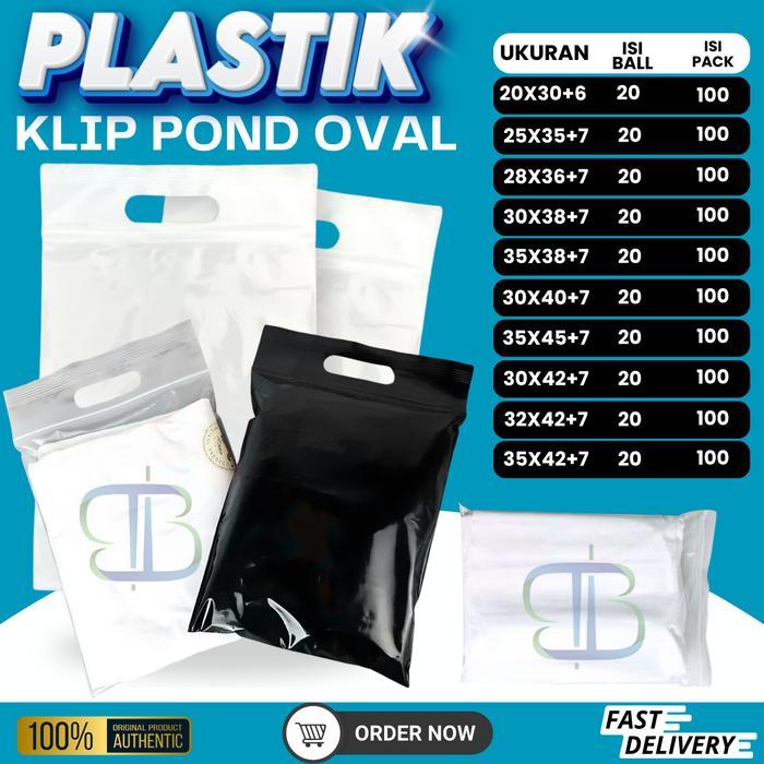 TERMURAH Plastik Klip Pond Oval Warna /Plastik Packing Handle Ziplock Pond / Plastik Klip Kemasan
