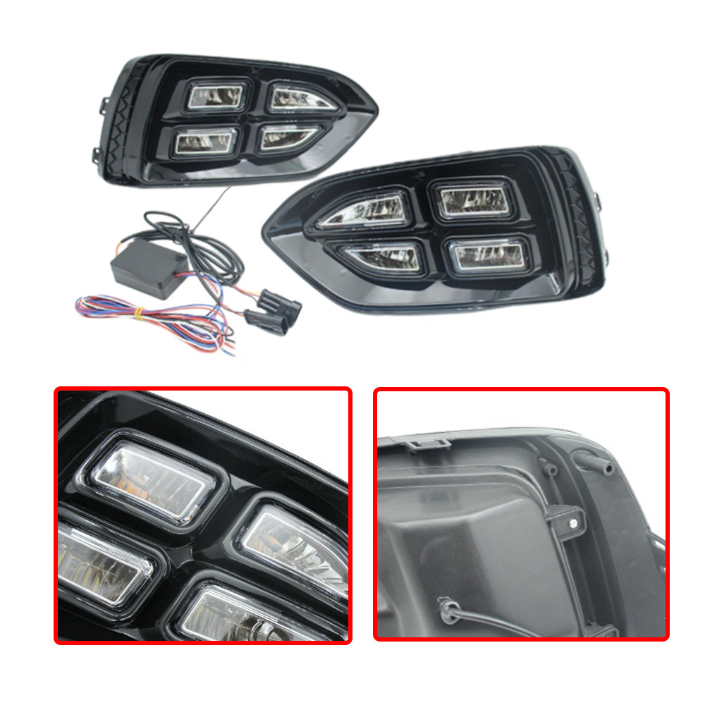 ABS LED DAYTIME RUNNING LIGHTS VISIBILITY ENHANCED FIT FOR HYUNDAI ACCENT 2017-2018