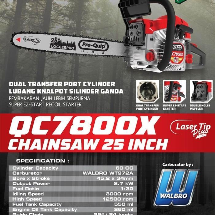 Mesin Chainsaw 25 Inch Proquip QC7800X