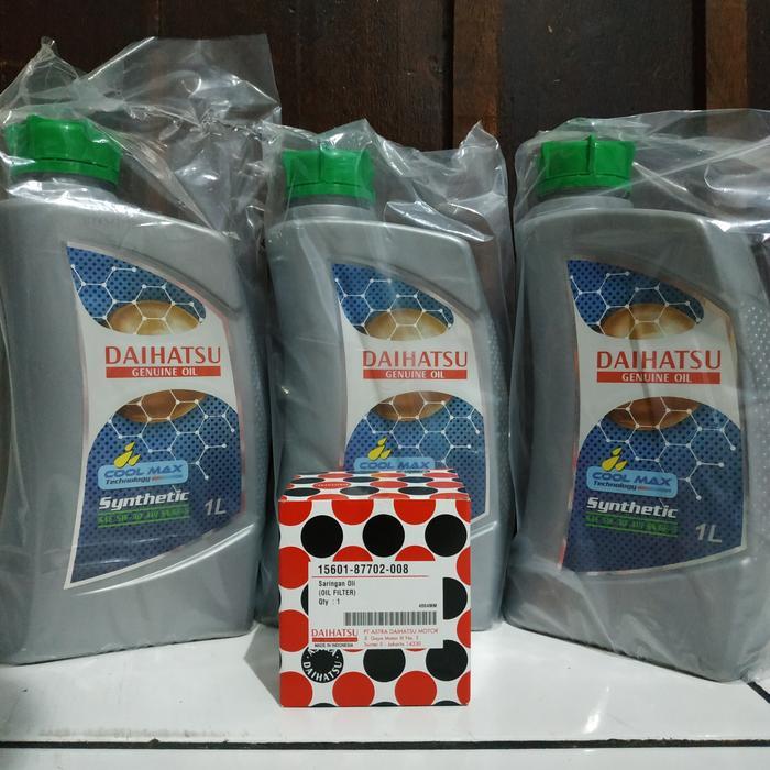 Oli Mobil Daihatsu 5W-30 API SN 3 L + Oil Filter 1560-87702-008 *