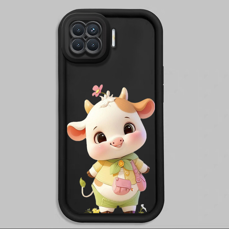 Casing Hp untuk OPPO A93 2020 Reno 4F Reno 4 Lite F17 Pro Case Karakter Sapi Zodiac Kasing silikon C