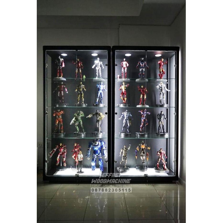 Paket Lengkap Lemari Rak Pajang Kaca Rx-2 Rx Hot Toys Action Figure
