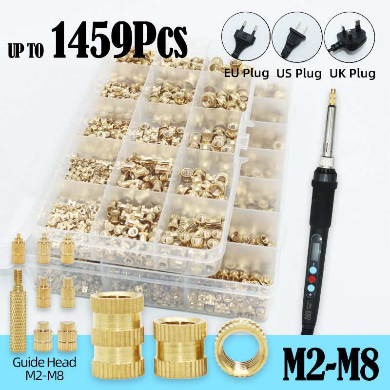 Brass Insert Nut Heat Set Thread Insert M2 M3 M4 M5 M6 Soldering Iron Tip Copper Insertion Nut Tool