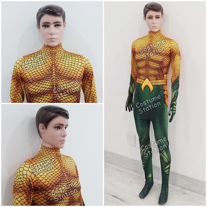 Neww Kostum Aquaman / Costume Superhero Justice League Pria Dewasa Siap Kirim