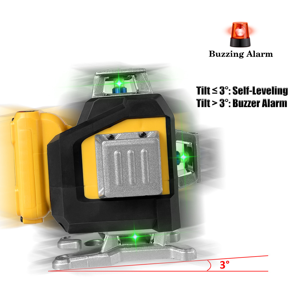 . Makeda 16 Line Laser Level 4D Self-Leveling 360 Horizontal Vertical -