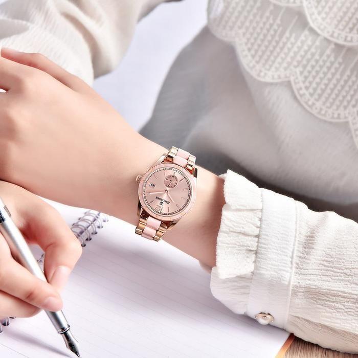 WatchNews- Jam Tangan Wanita Jonas Jasmin Jj 2218 L Original Analog Detik Date Stainless Mika Watch