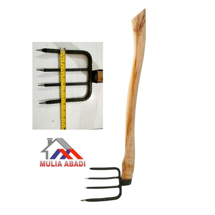 Cangkrang+gagang kayu besar/cangkrang garukan sampah terpasang (1set)