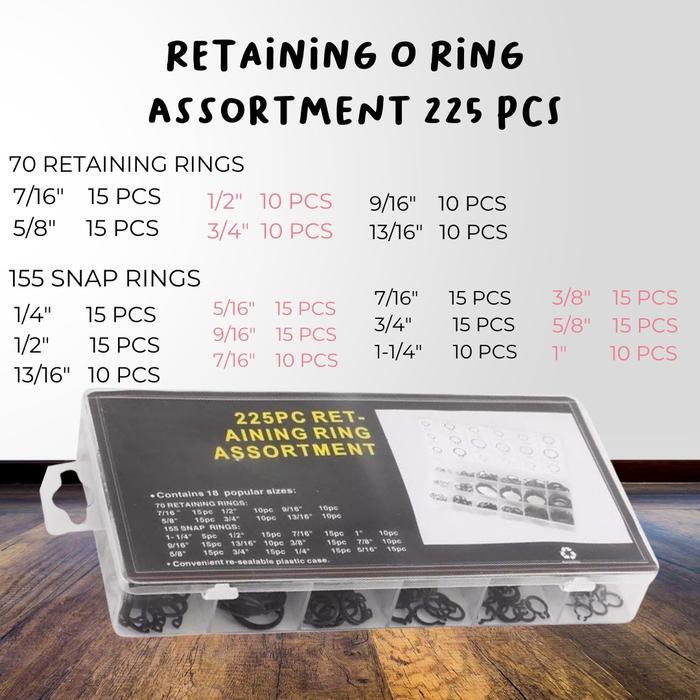 HARGA DISKON CIRCLIP / EXTERNAL RETAINING / SNAP RING SET ISI 225PCS + BOX