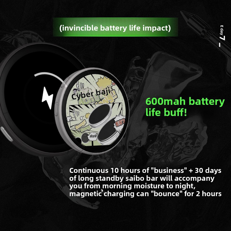 Anime E-Badge Display Pin Dynamic Electronic Badge Anime Merchandise Digital Display Badge Dynamic