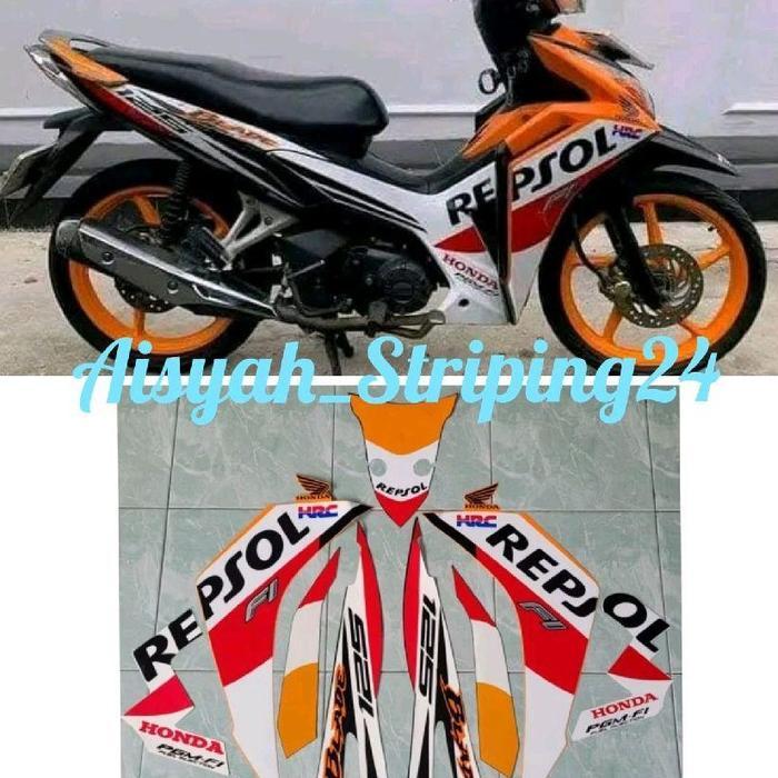Stiker Motor Honda Blade Repsol 125 fi 2014 orange full set body Motorcycle