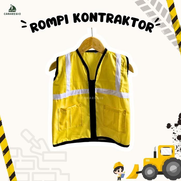 Baju Profesi Anak Kontraktor Kostum Rompi Pekerja Proyek