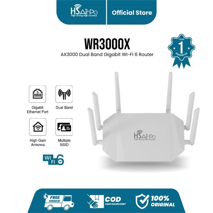 Hsairpo Wr3000X Router Wireless Wifi 6 Ax3000 6 Antena T