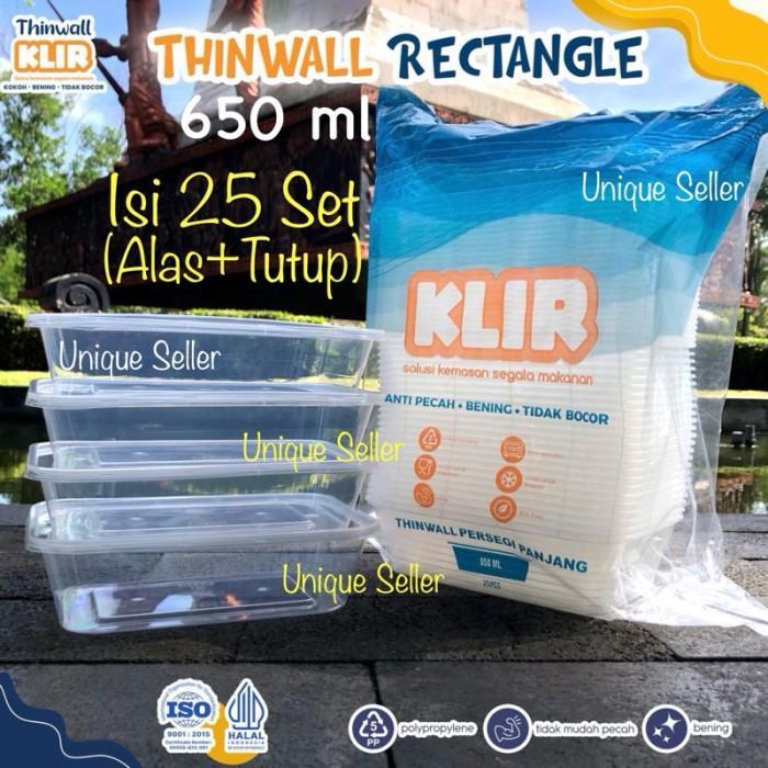 Ready Isi25 Thinwall Rectangle 650 Ml Klir / Thinwall Thinwal Persegi Panjang 650Ml Klir / Kotak