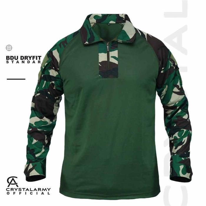 Pria Lengan Panjang Kaos Lengan Panjang Pria Motif Loreng Malvinas Bahan Cepat Kering untuk Aktivita