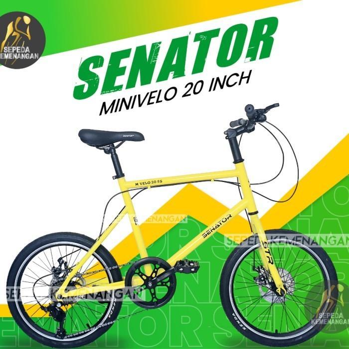 Sepeda Minivelo 20 inc senator New 8 speed rem cakram bisa buat dewasa - Kuning
