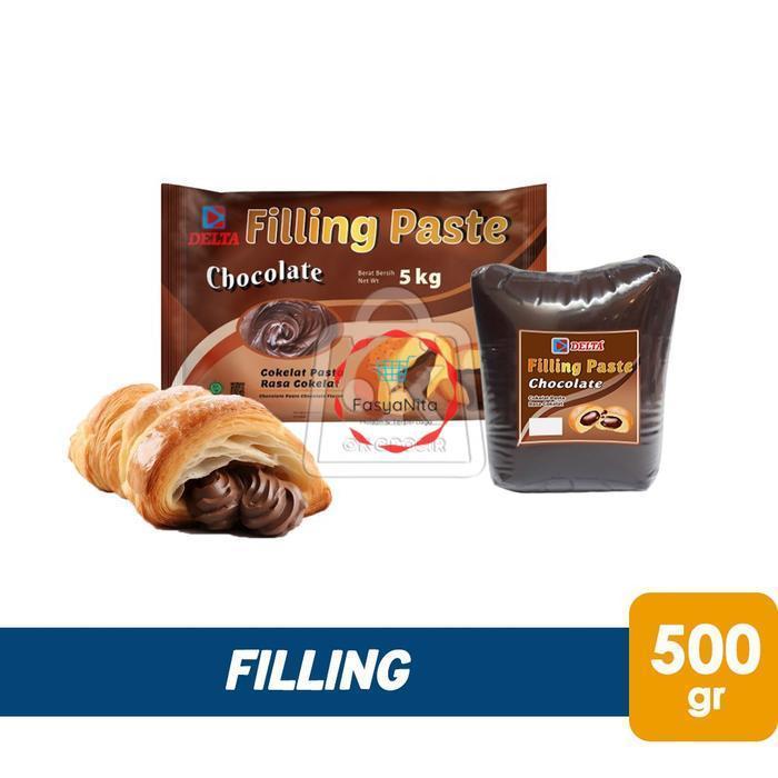 READY STOCK Coklat Filling DELTA Chocolate Filling Isian Rasa Cokelat (Repack 500g- Anita Online